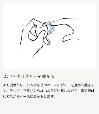 ベースにグルーを載せる